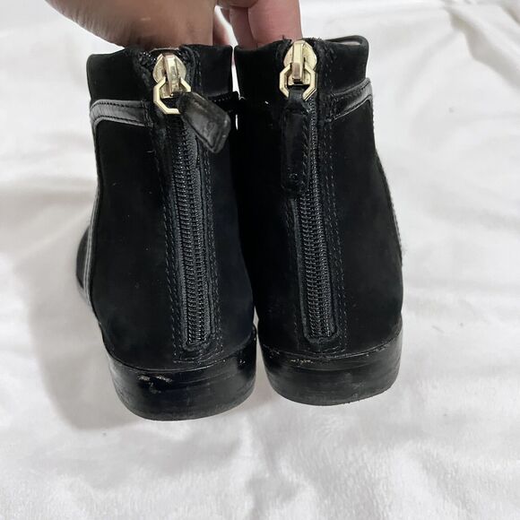 Louise Et Cie Black Leather Ankle Boots Size 7 M Modern Minimalist Contemporary - Picture 5 of 10